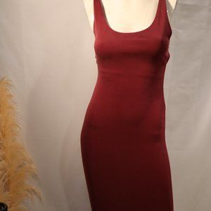 Mauve Cranberry Midi Back Less With Embellishment Bodycon Dress Size Small